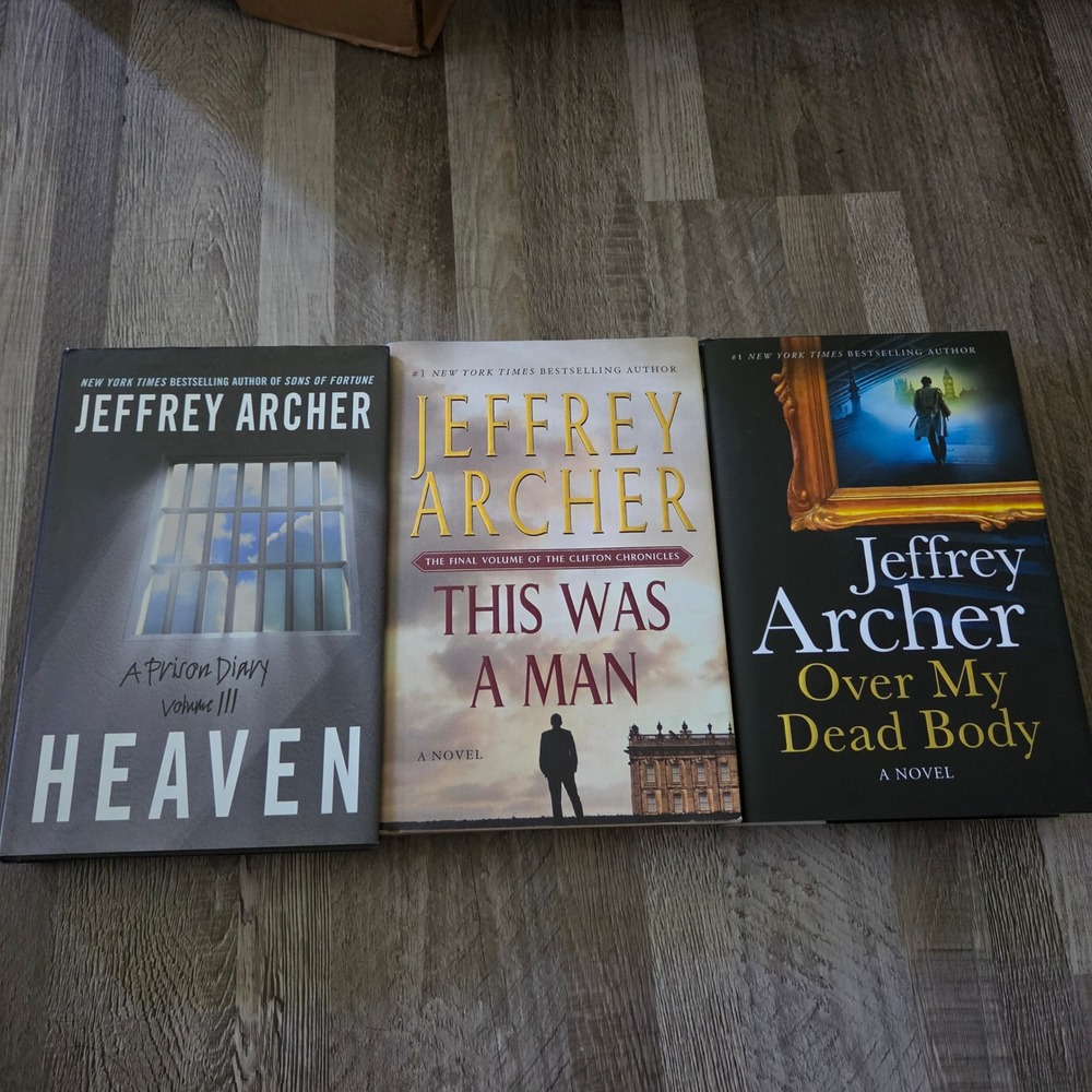 Jeffrey Archer Hardcover Book Bundle Heaven This Was a Man Over My Dead Body
